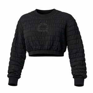 🩷 Tricats Streetwear Y2K Black Quilted Cropped Sweater